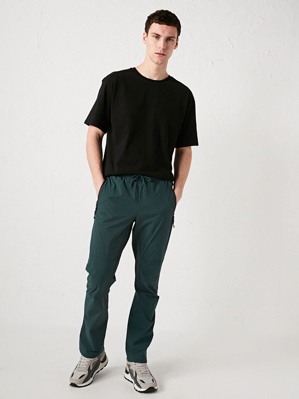 Yeşil Standart Kalıp Erkek Pantolon-1