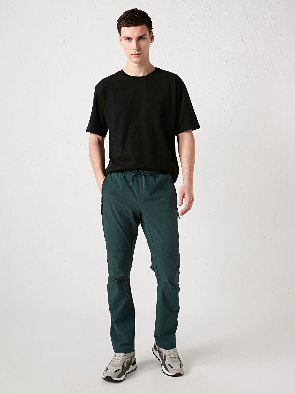 Yeşil Standart Kalıp Erkek Pantolon-6