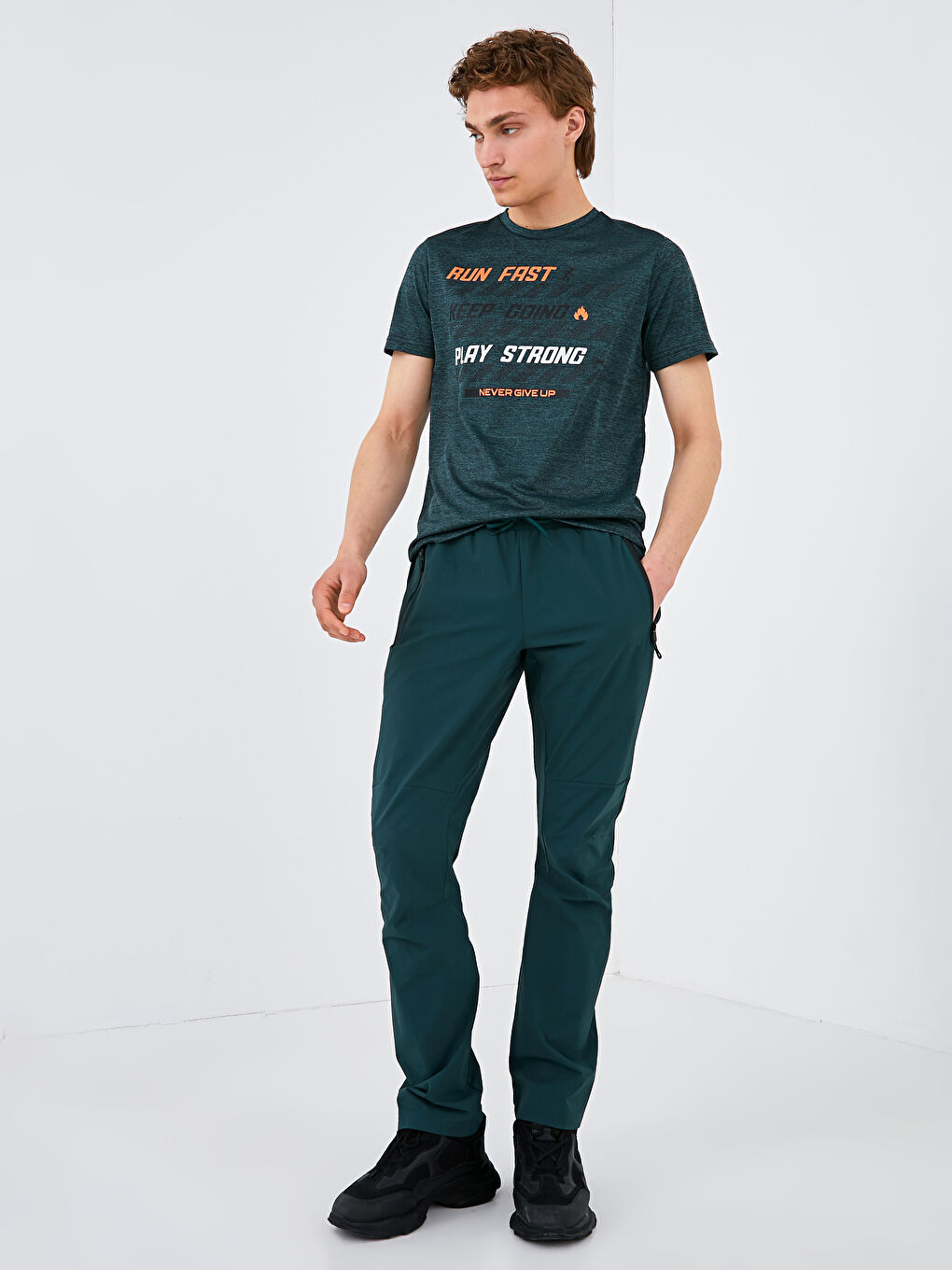 Yeşil Standart Kalıp Erkek Pantolon-2