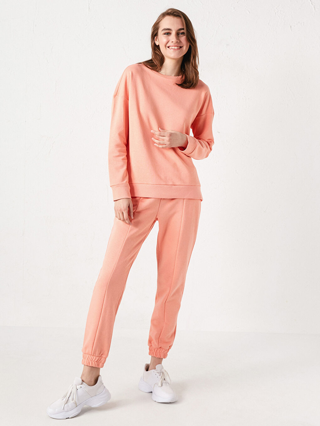 Mercan Beli Lastikli Kadın Eşofman Alt-9