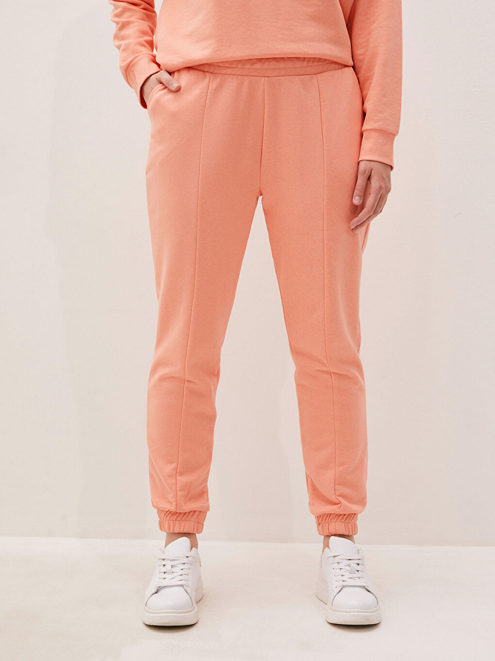 Mercan Beli Lastikli Kadın Eşofman Alt-3