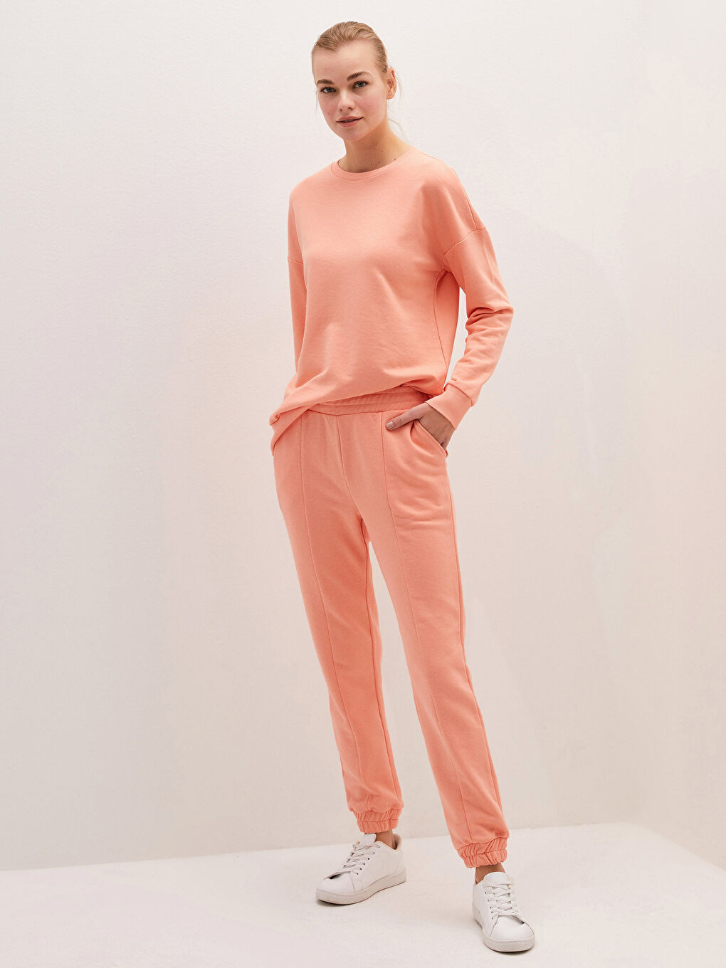 Mercan Beli Lastikli Kadın Eşofman Alt-5