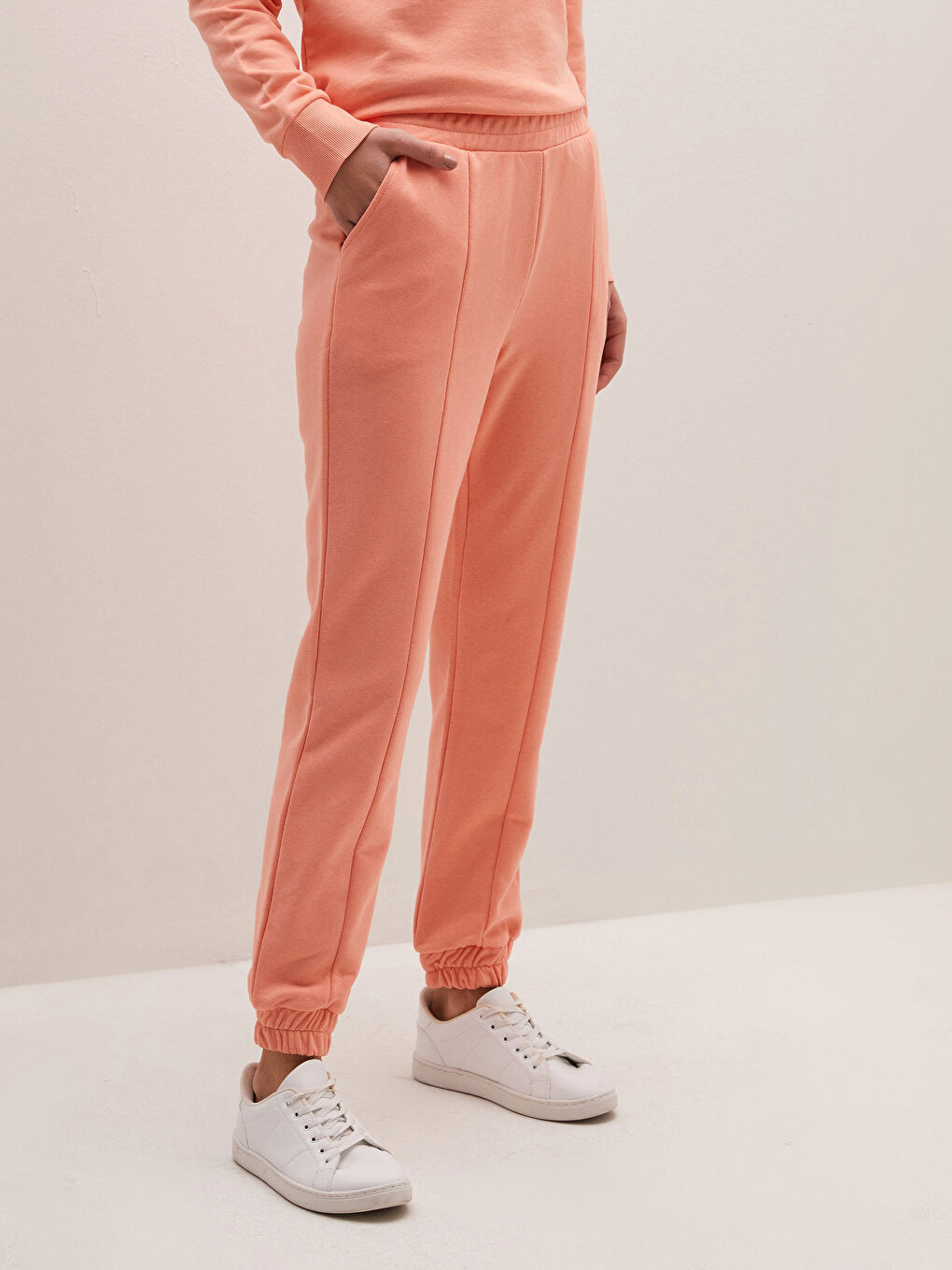 Mercan Beli Lastikli Kadın Eşofman Alt-7