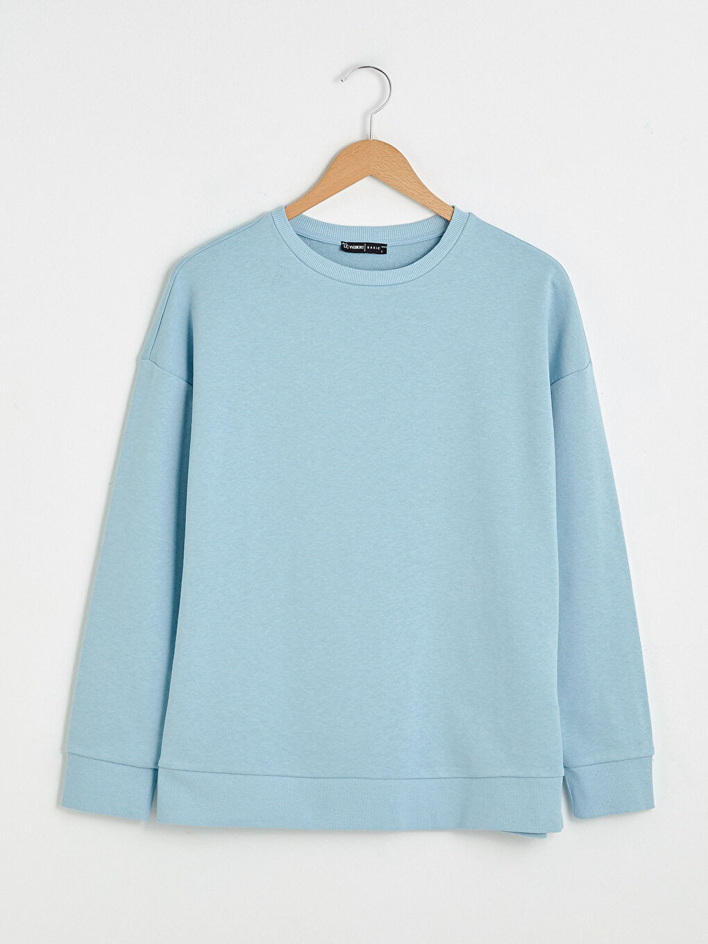 Mavi Bisiklet Yaka Düz Uzun Kollu Kadın Sweatshirt-17