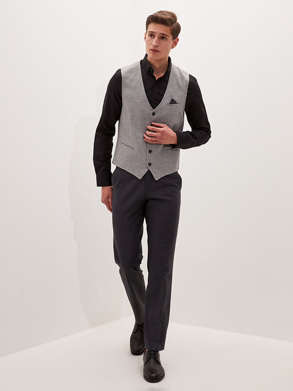 Slim Fit Classic Slim Men's Vest-3