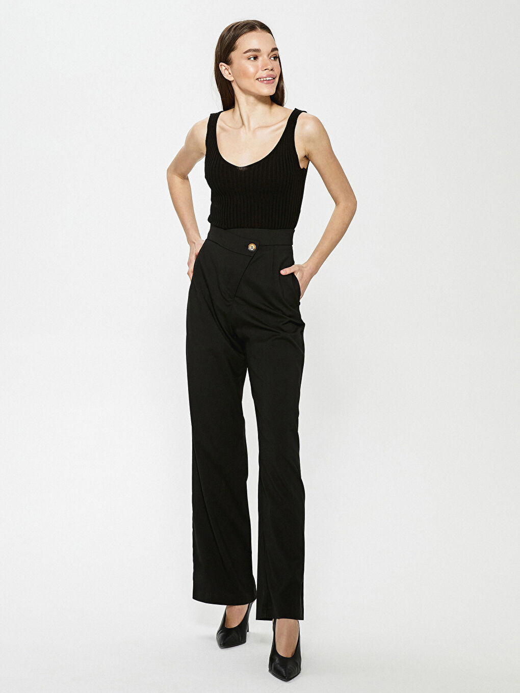 LCW Vision V-Neck Straight Strap Crop Women's Knitwear Undershirt -S1CT71Z8-CVL