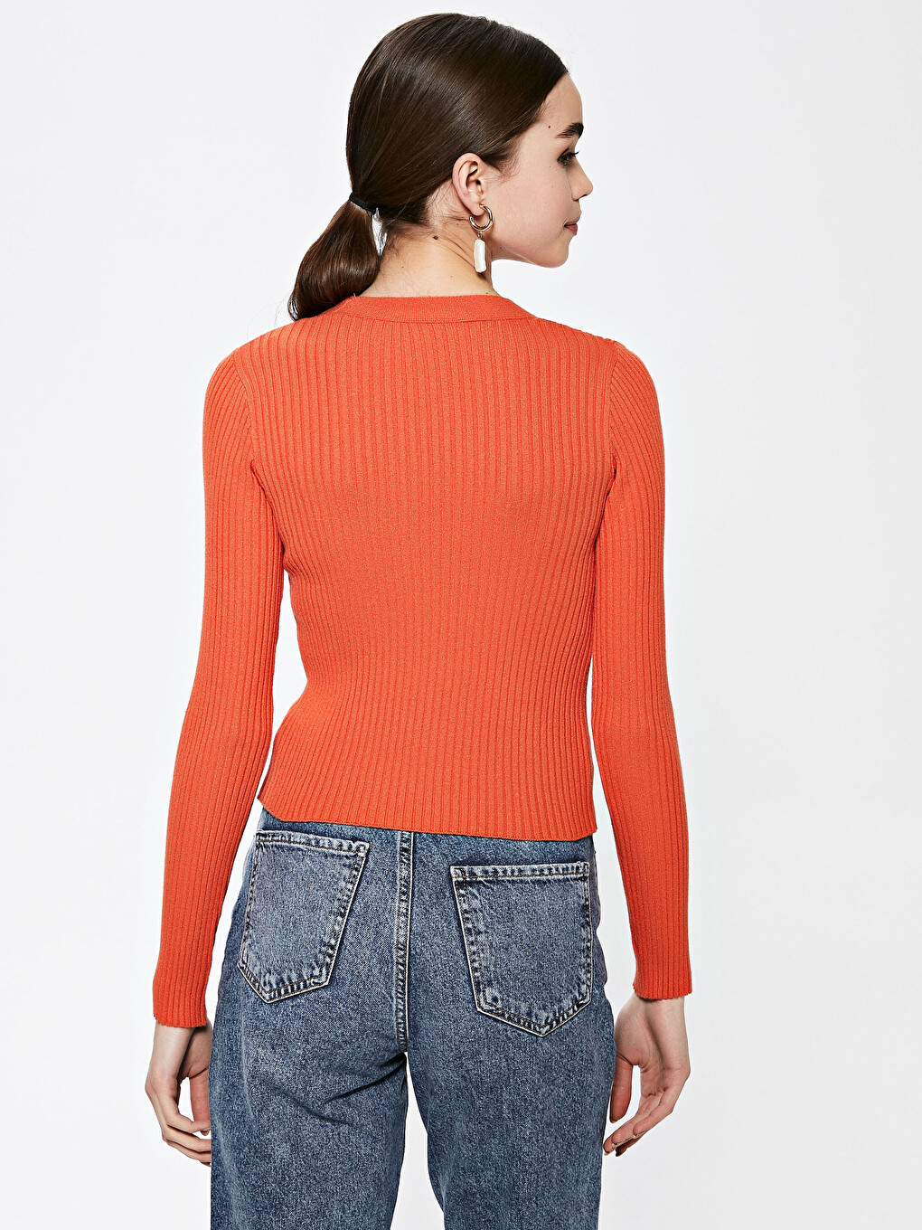 V Neck Straight Long Sleeve Women's Knitwear  Cardigan-11