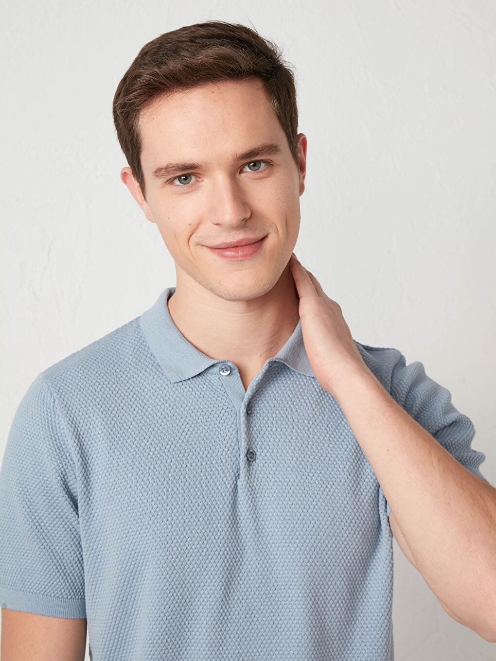 Mavi Polo Yaka Erkek Triko Tişört