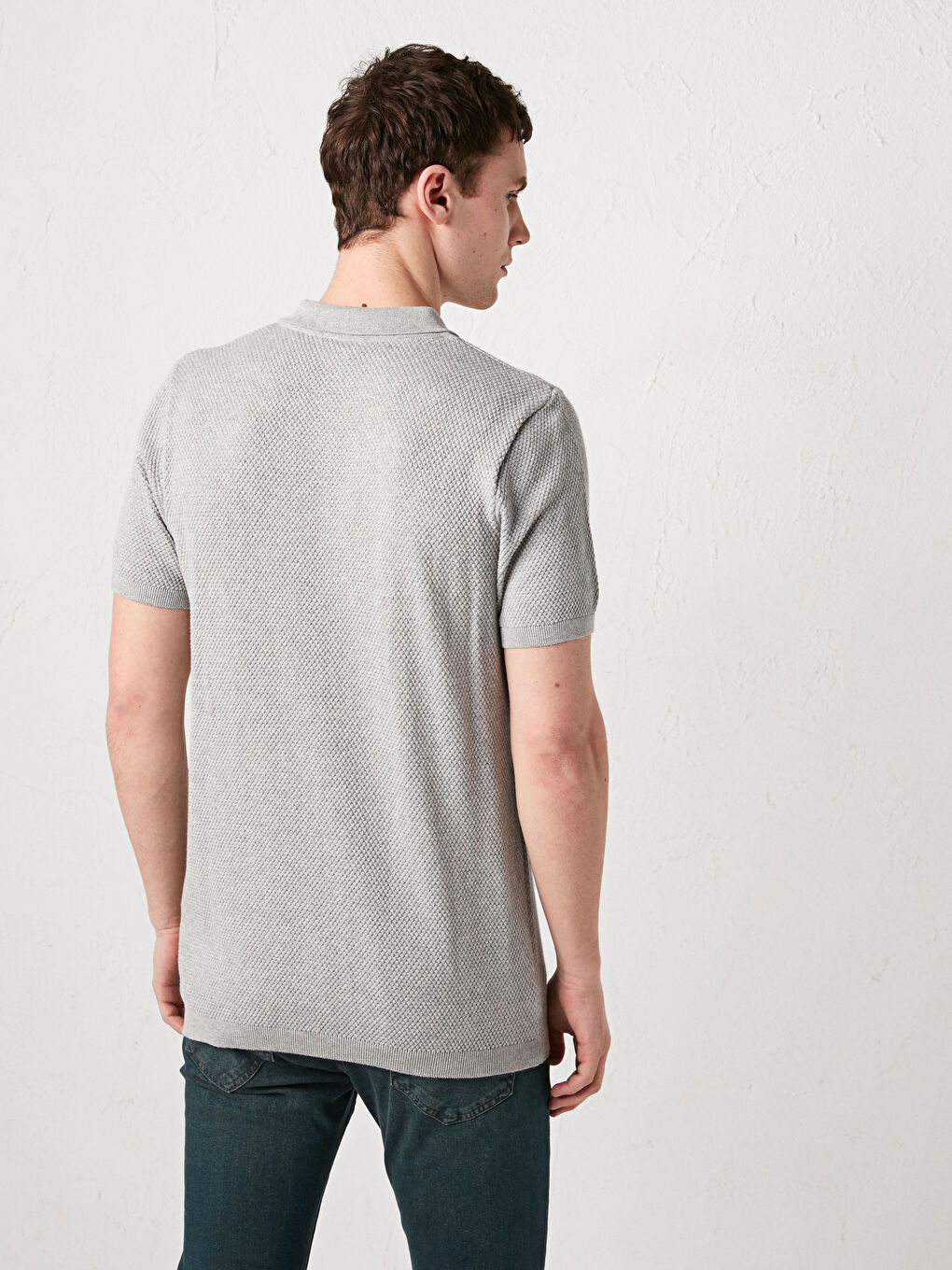 Men's Polo Collar Knitted T-Shirt-2