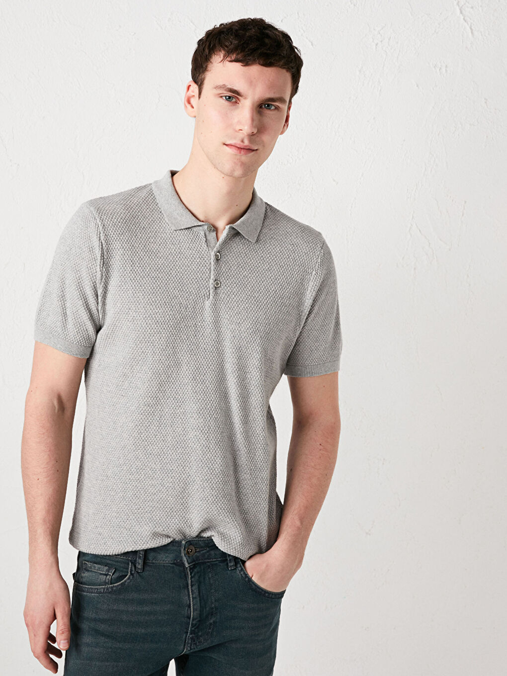 Men's Polo Collar Knitted T-Shirt