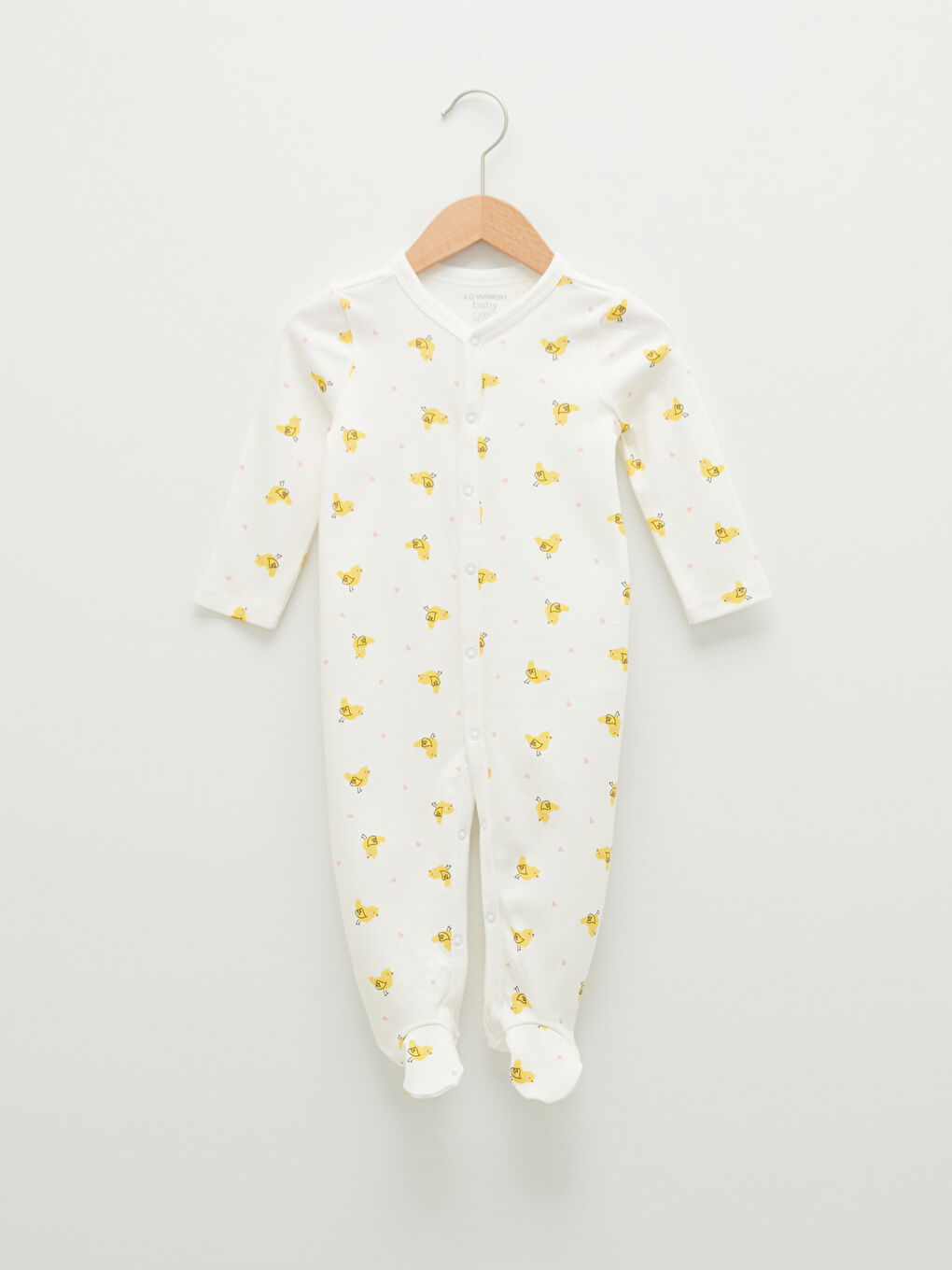 LCW baby V Neck Long Sleeve Patterned Unisex Baby Rompers -S1CU13Z1-LRA