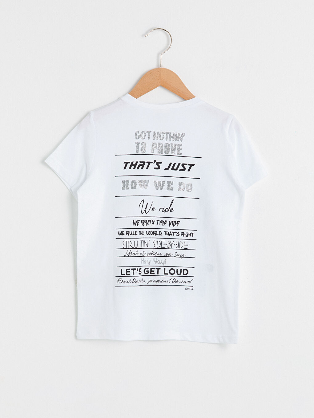 Beyaz Bisiklet Yaka LOL Surprise OMG Lisanslı Kısa Kollu Kız Çocuk Tişört-1