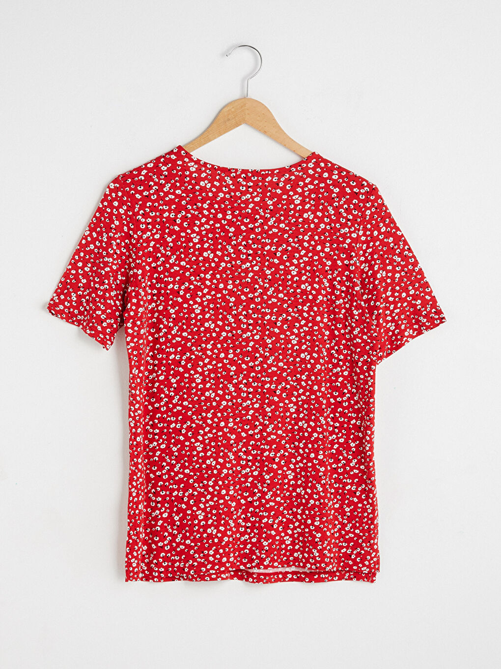 LCW Grace V-Neck Printed Short Sleeve Women's T-Shirt -S1CU34Z8-LTQ