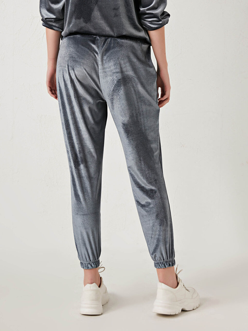 Beli Lastikli Kadife Hamile Eşofman Alt-3