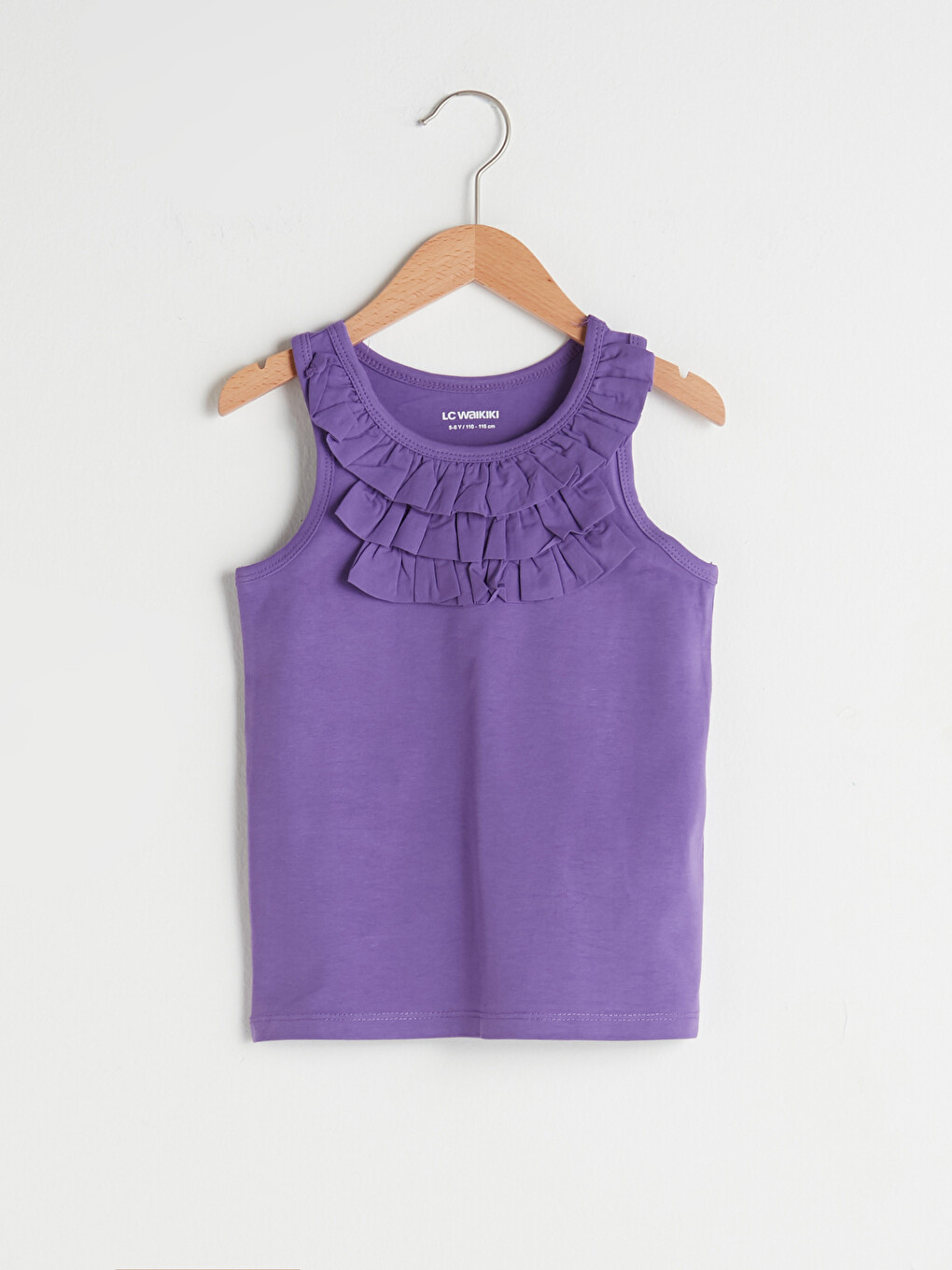 Crew Neck Basic Ruffle Detail Girl Athlete