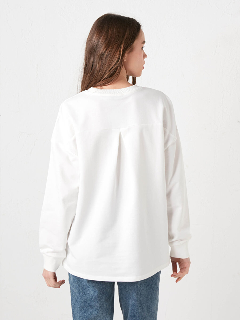 Crew Neck Printed Long Sleeve Women's Sweatshirt-9