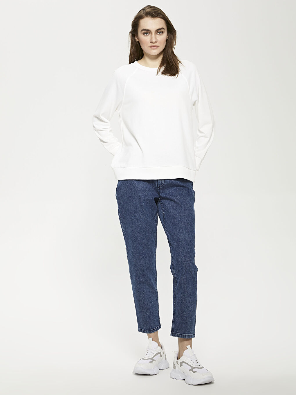 İndigo Regular Fit Kadın Mom Jean Pantolon-1