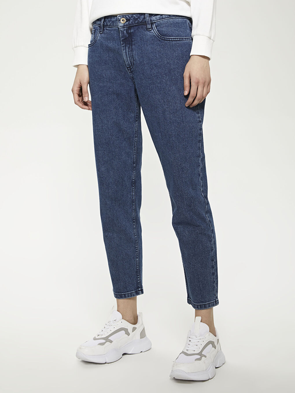 İndigo Regular Fit Kadın Mom Jean Pantolon-2
