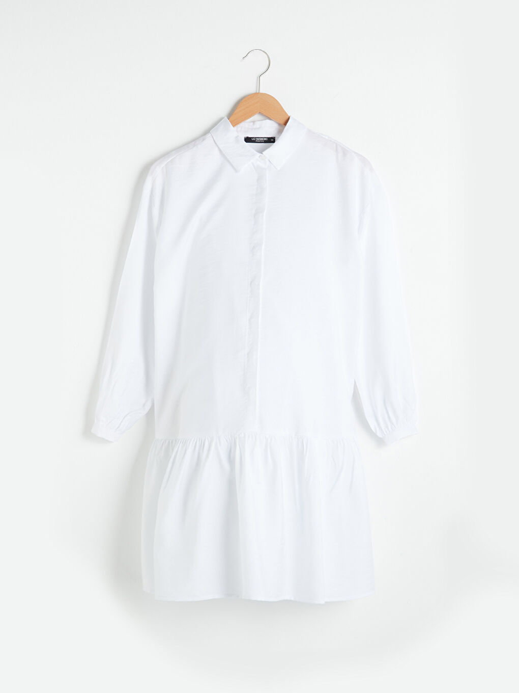 Shirt Neck Regular Long Sleeve Poplin Maternity Dress-9