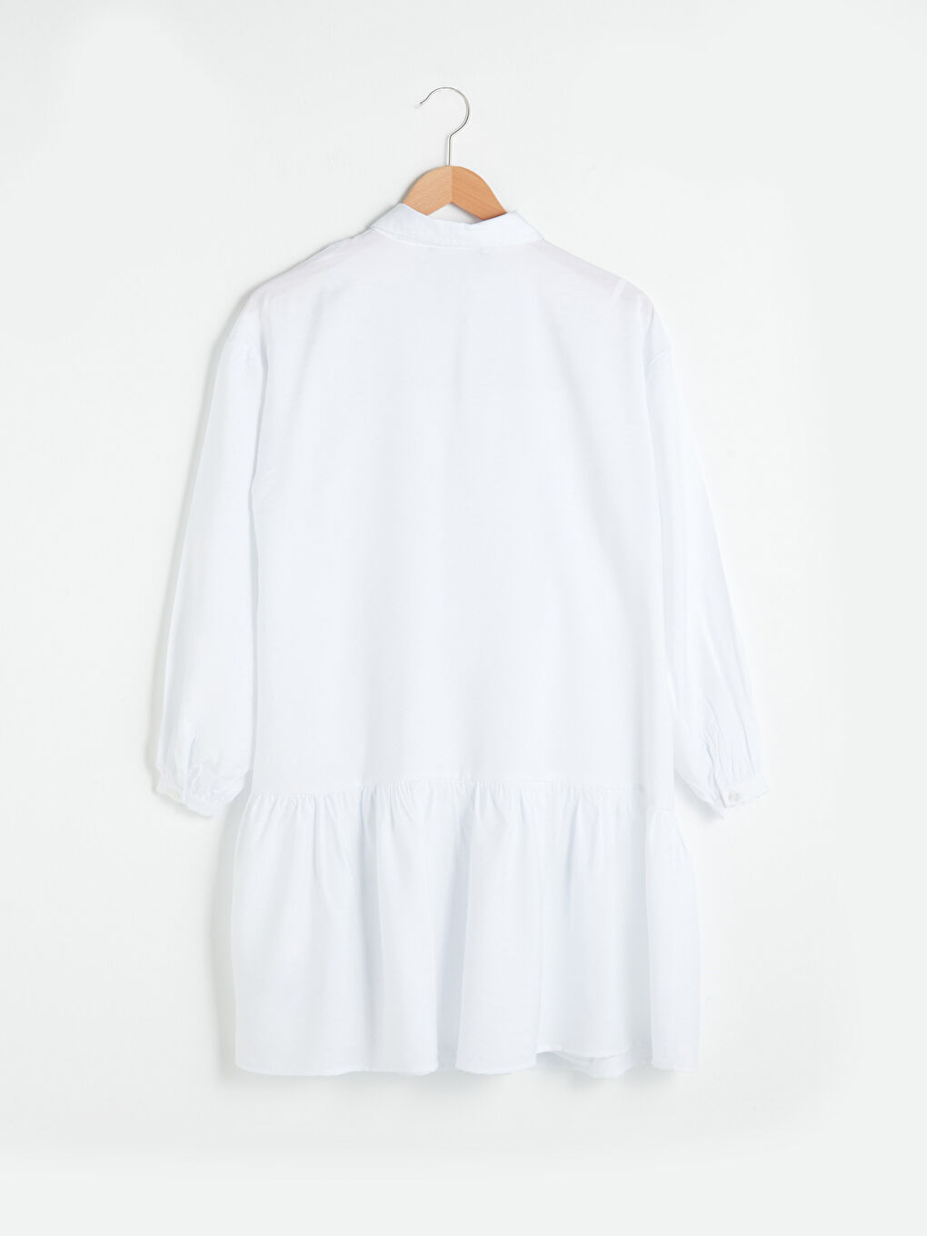 Shirt Neck Regular Long Sleeve Poplin Maternity Dress-10