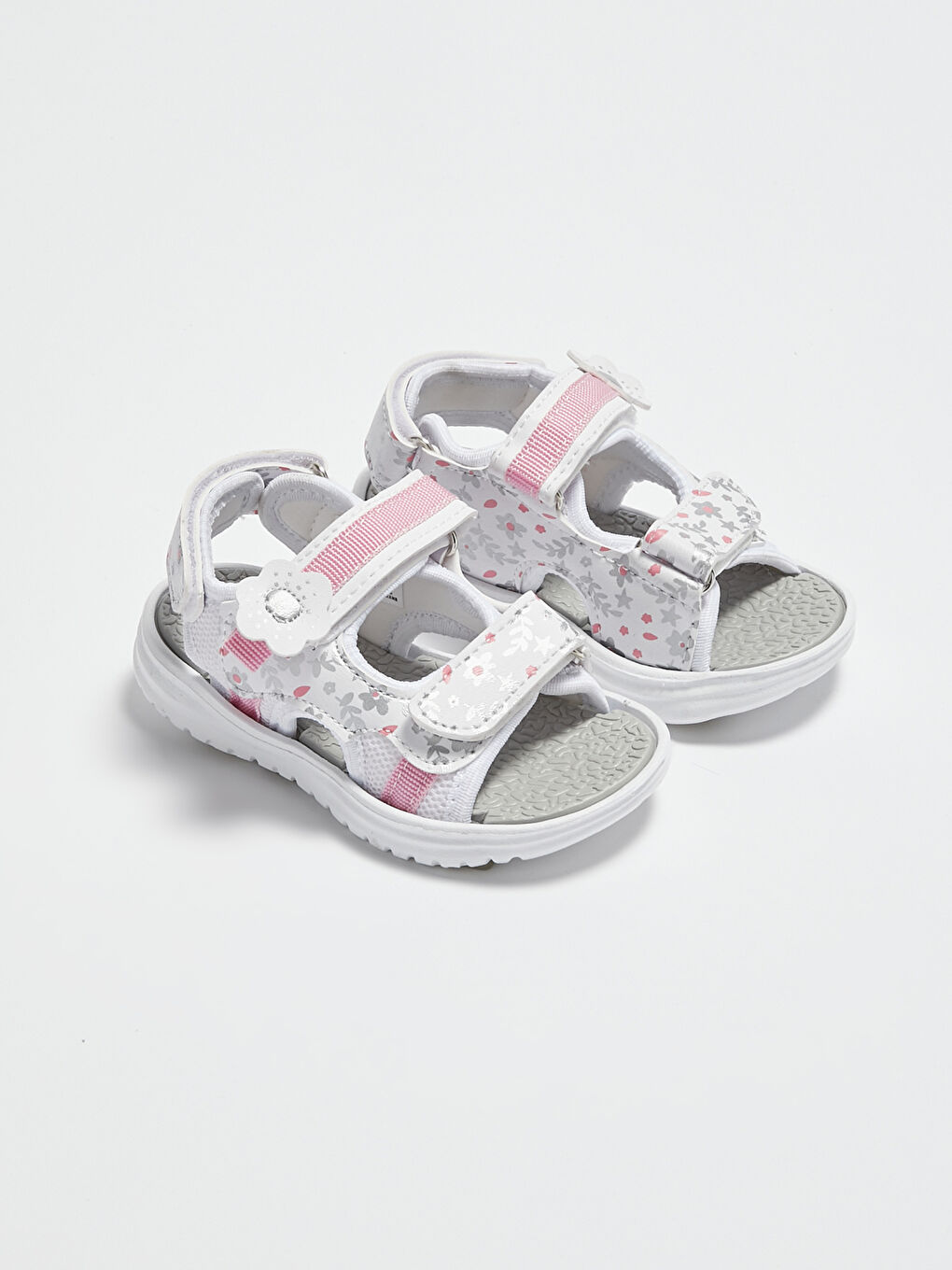 Beyaz Cırt Cırtlı Kız Bebek Sandalet