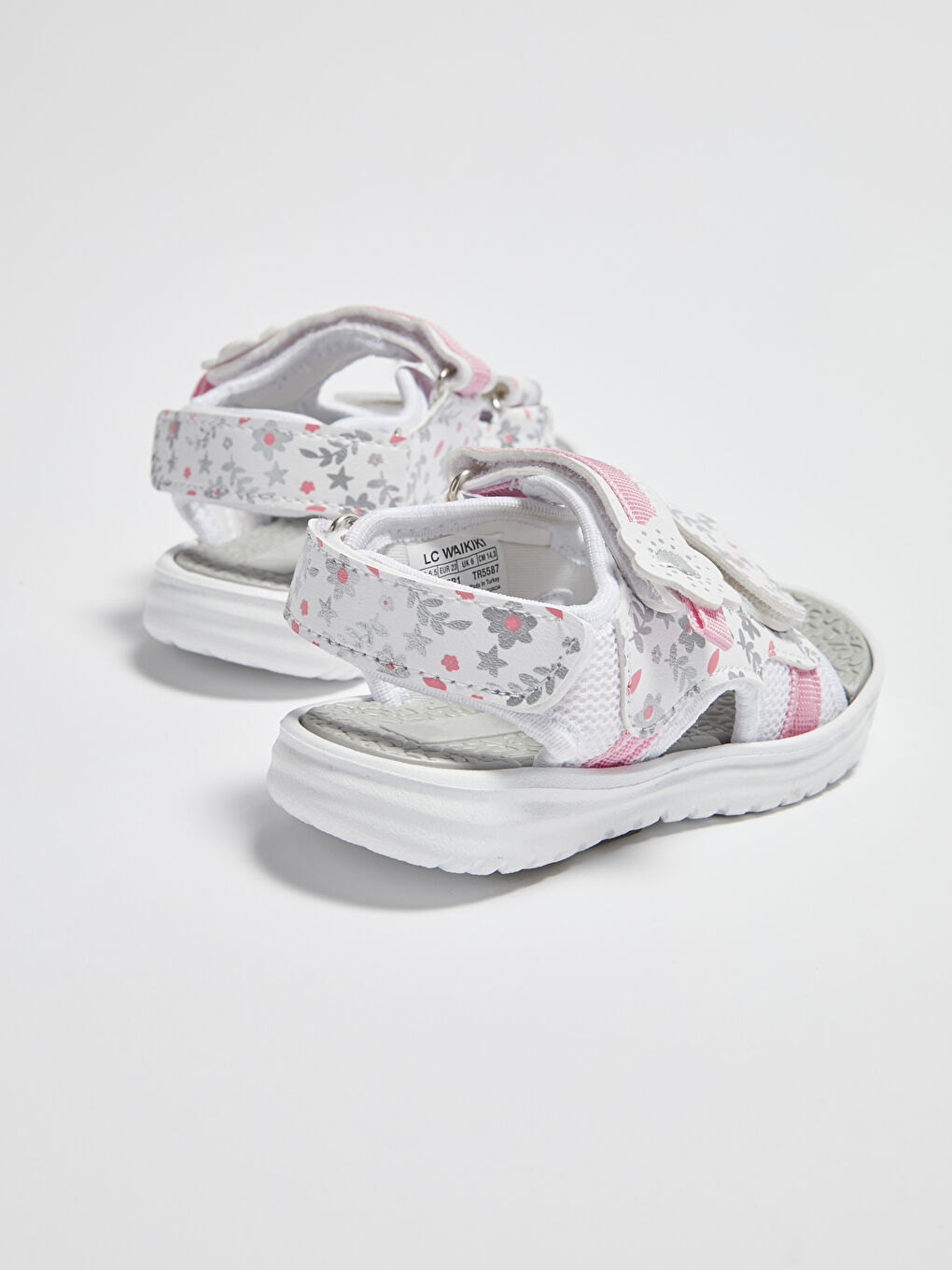 Beyaz Cırt Cırtlı Kız Bebek Sandalet-4