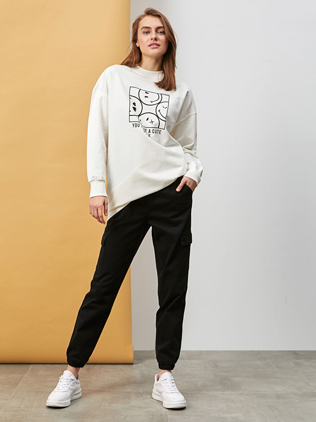 Siyah Beli Lastikli Rahat Kalıp Harem Kadın Pantolon