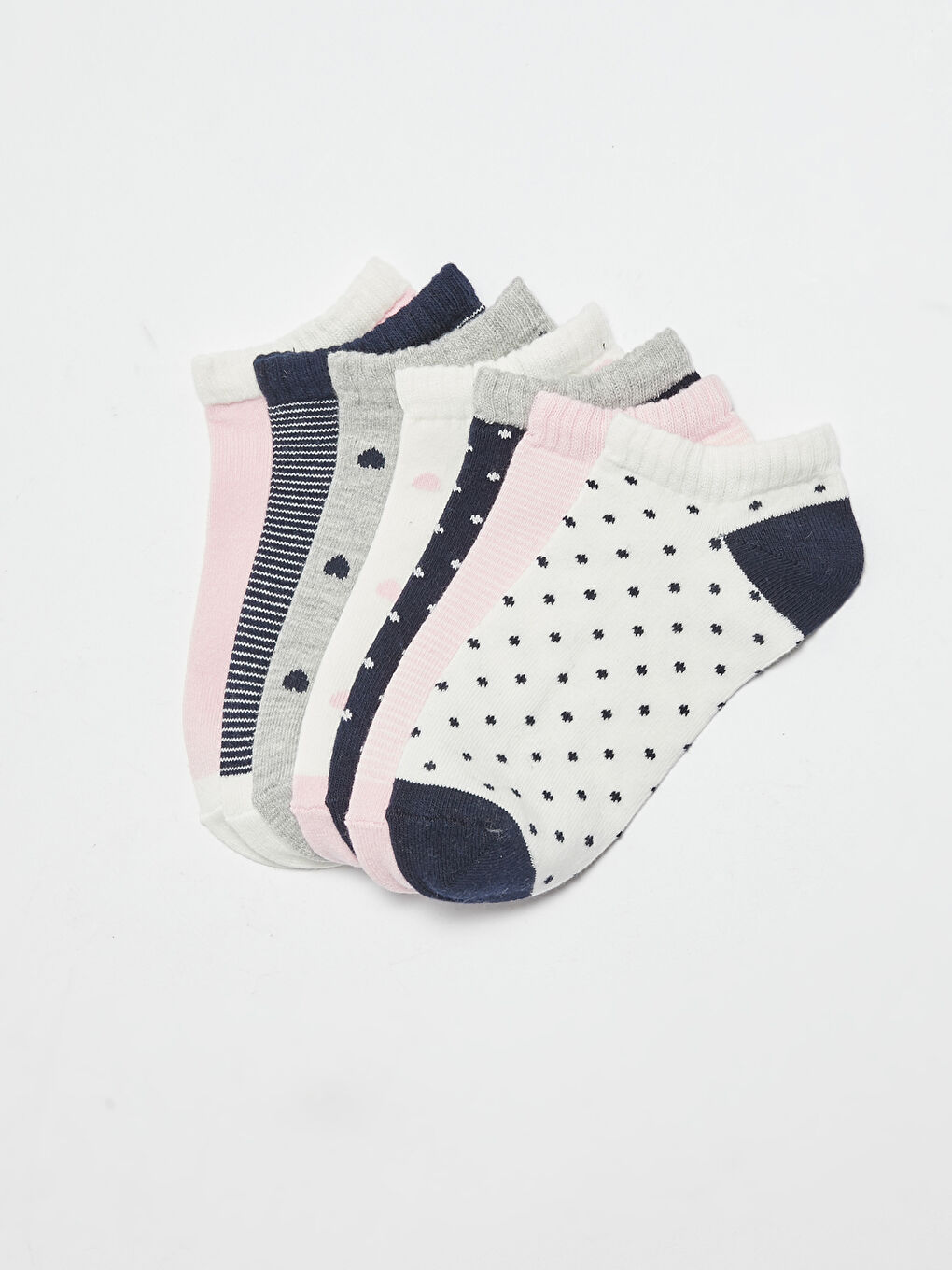 Patterned Girls' Trainer Socks 7 Pack