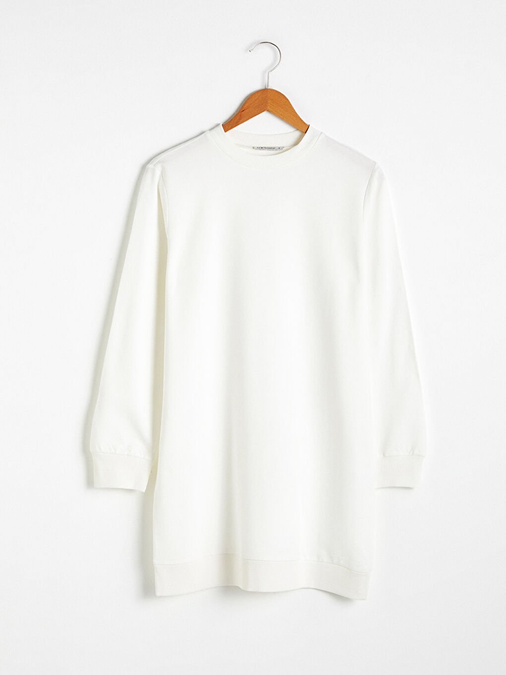 Dukserica tunika od pamuka sa okruglim izrezom za žene-5