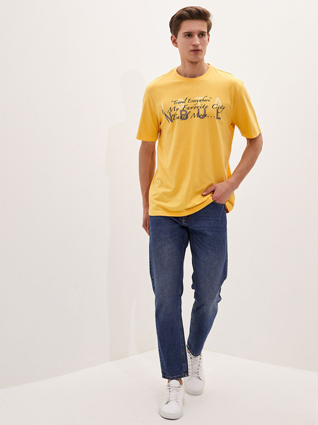 Crew Neck Short Sleeve Printed Combed Cotton Men's T-shirt-2