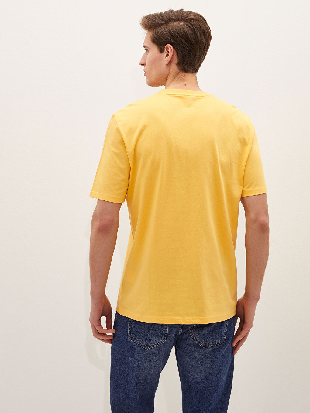 Crew Neck Short Sleeve Printed Combed Cotton Men's T-shirt-3