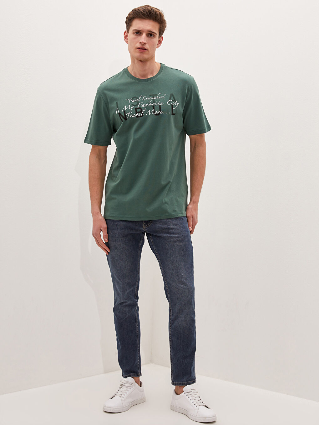 Футболка для чоловіків з круглим вирізом, коротким рукавом, з принтом, з чесаної бавовни-4