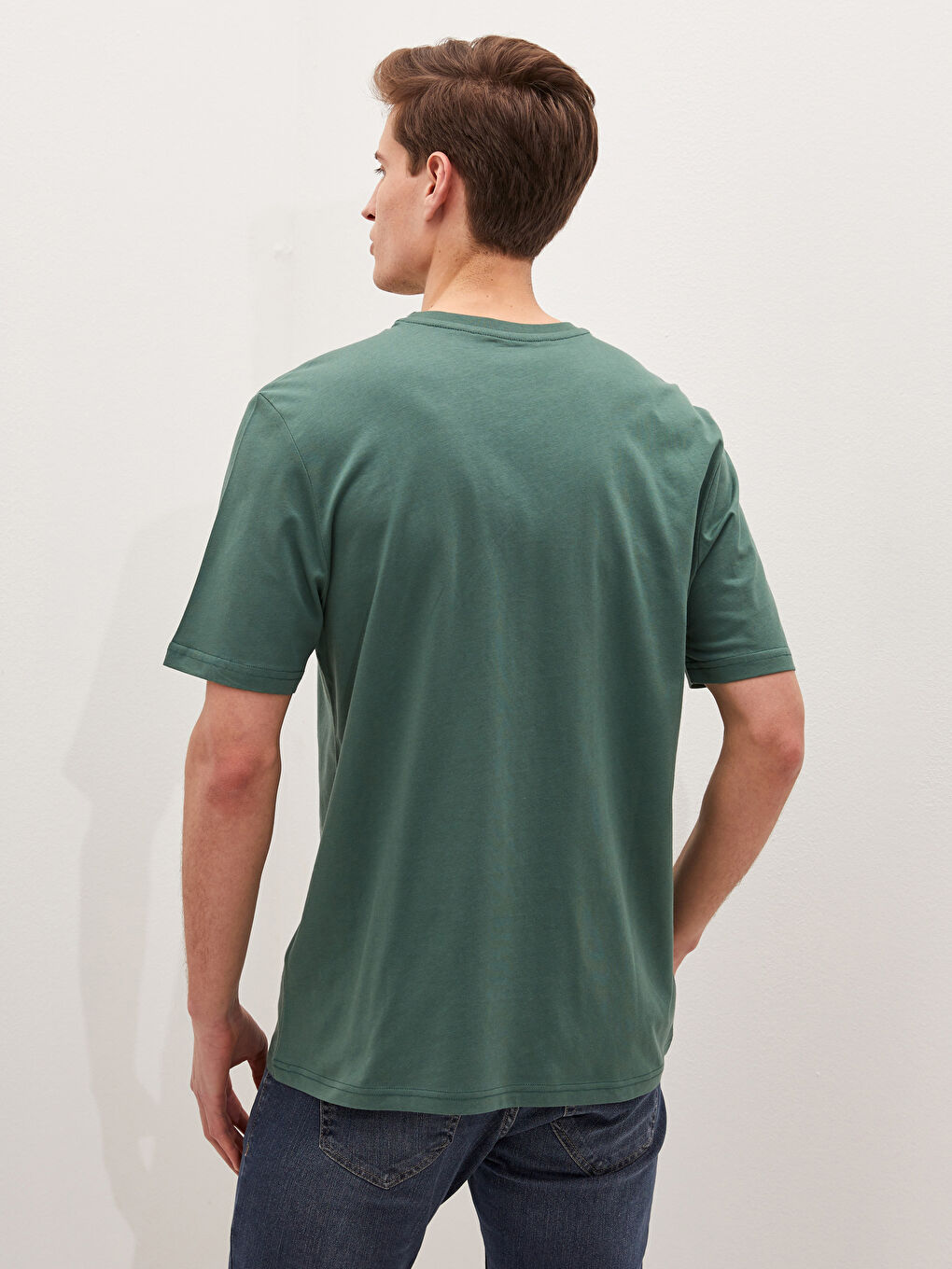 Футболка для чоловіків з круглим вирізом, коротким рукавом, з принтом, з чесаної бавовни-5