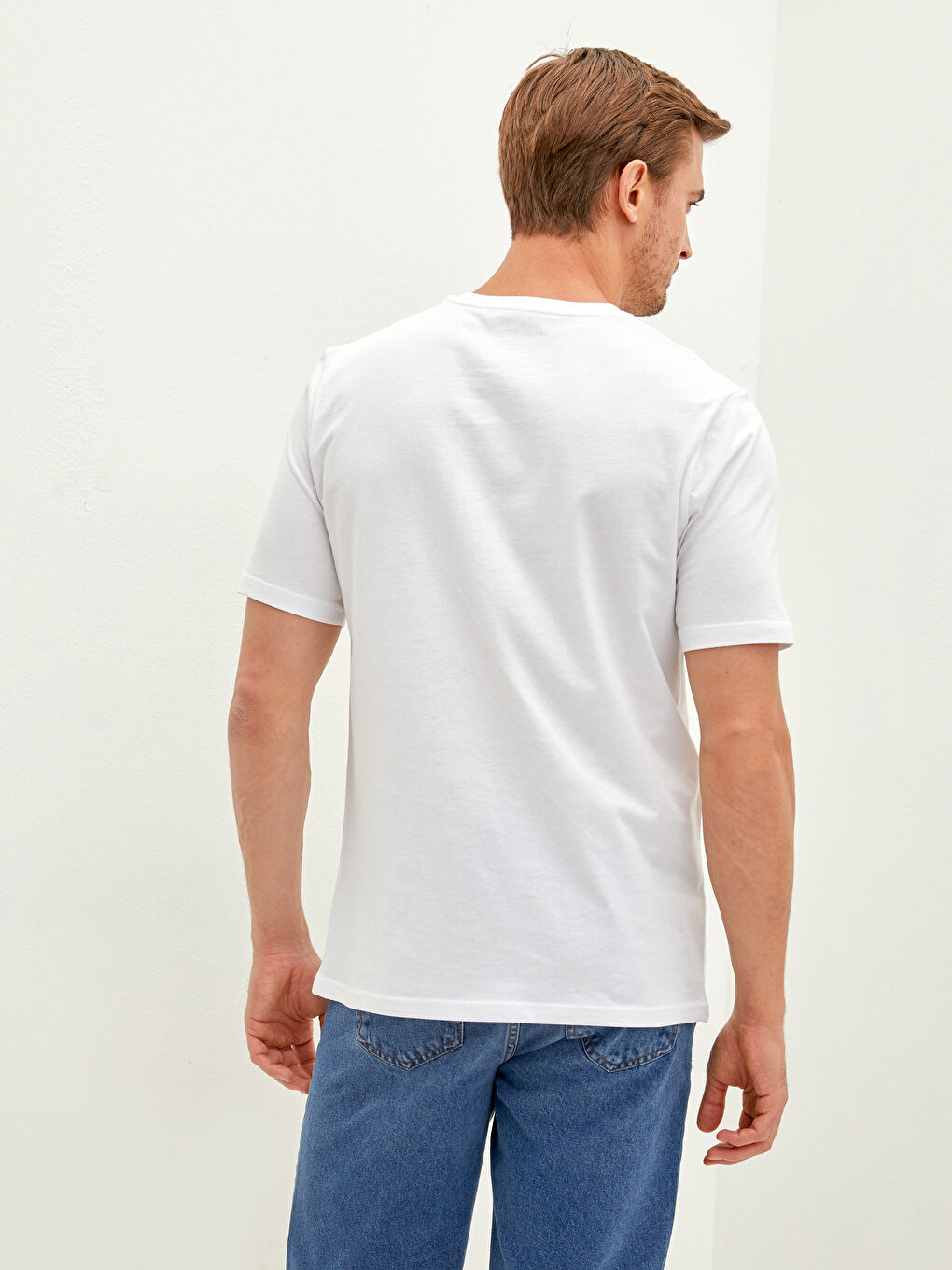 Футболка для чоловіків з круглим вирізом, коротким рукавом, з принтом, з чесаної бавовни-4