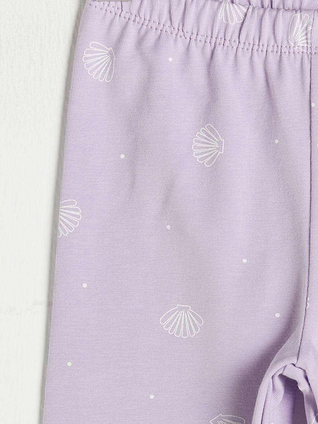 Mavi Beli Lastikli Baskılı Pamuklu Kız Bebek Uzun Tayt 2'li-3