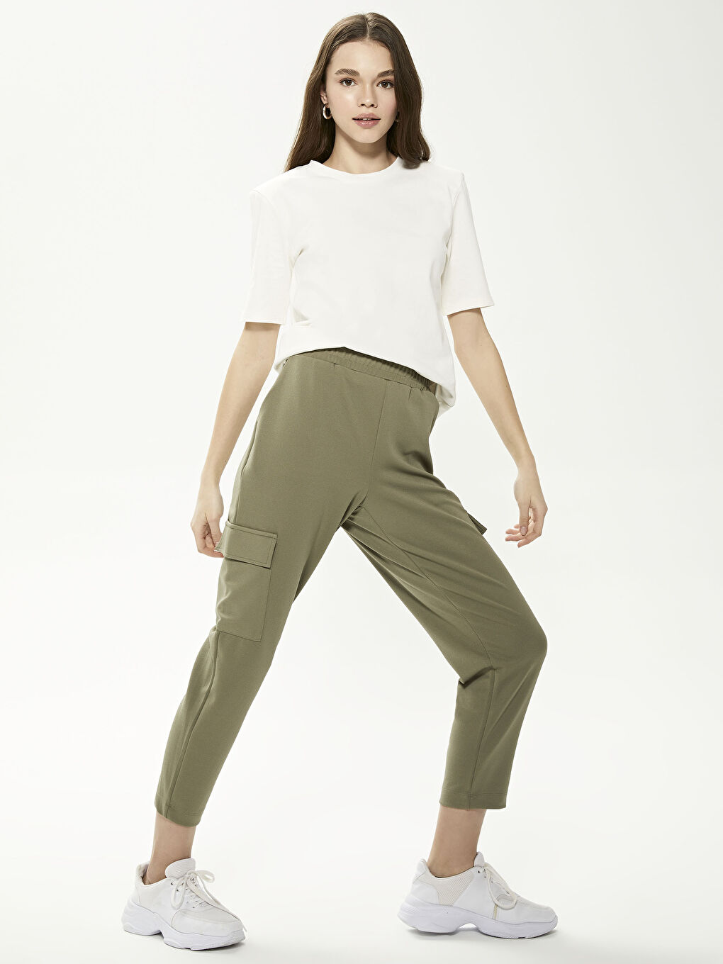 Elastic Waist Jogger Trousers-3