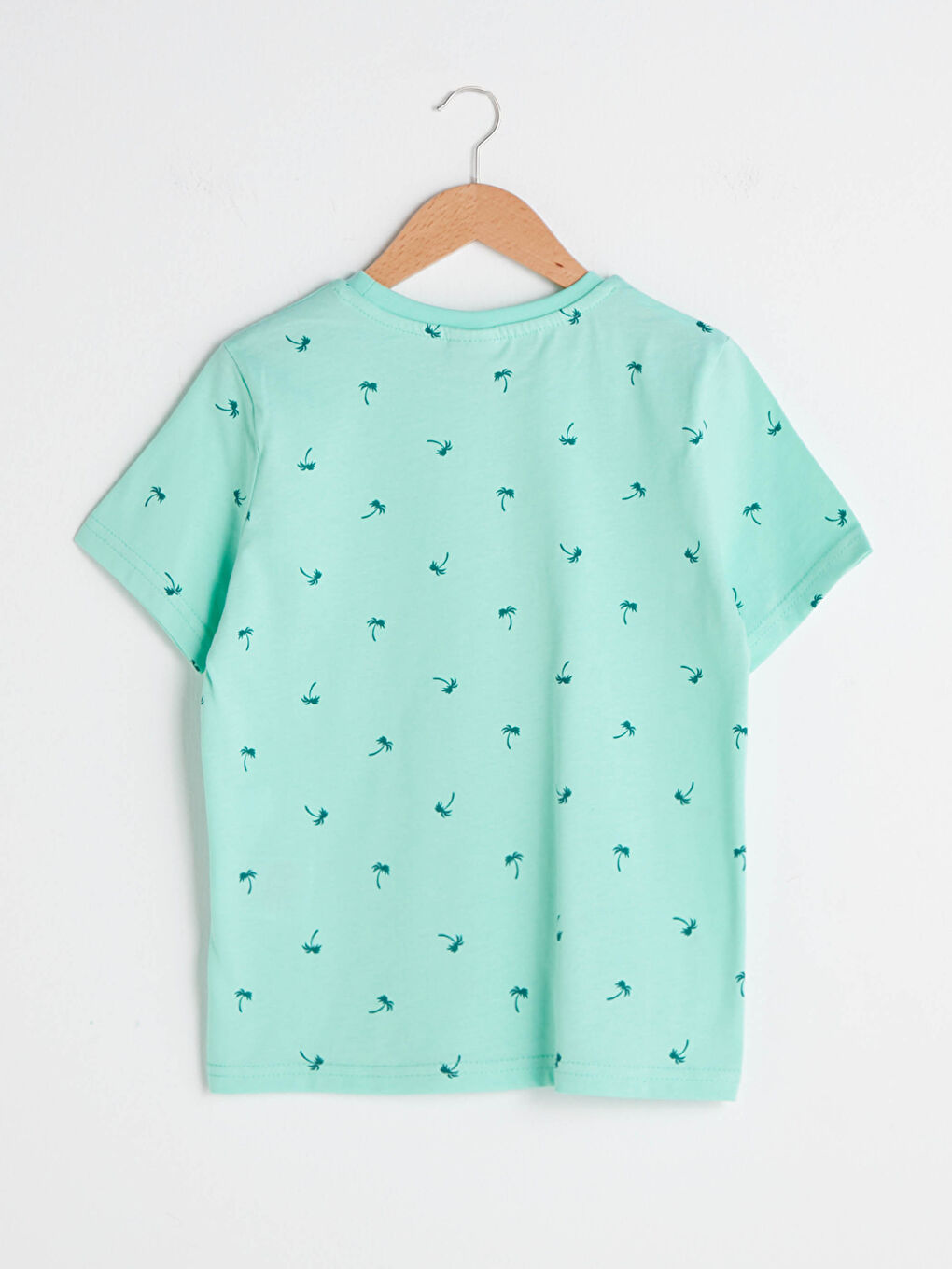 Хлопковая футболка с короткими рукавами для мальчика с круглым вырезом и принтом-1