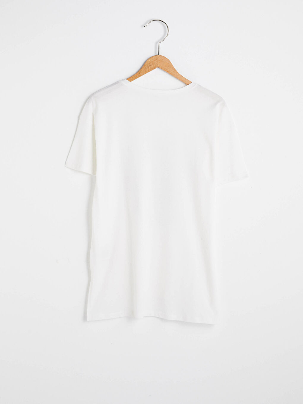 Ekru Bisiklet Yaka Baskılı Süprem Kadın Tişört-6