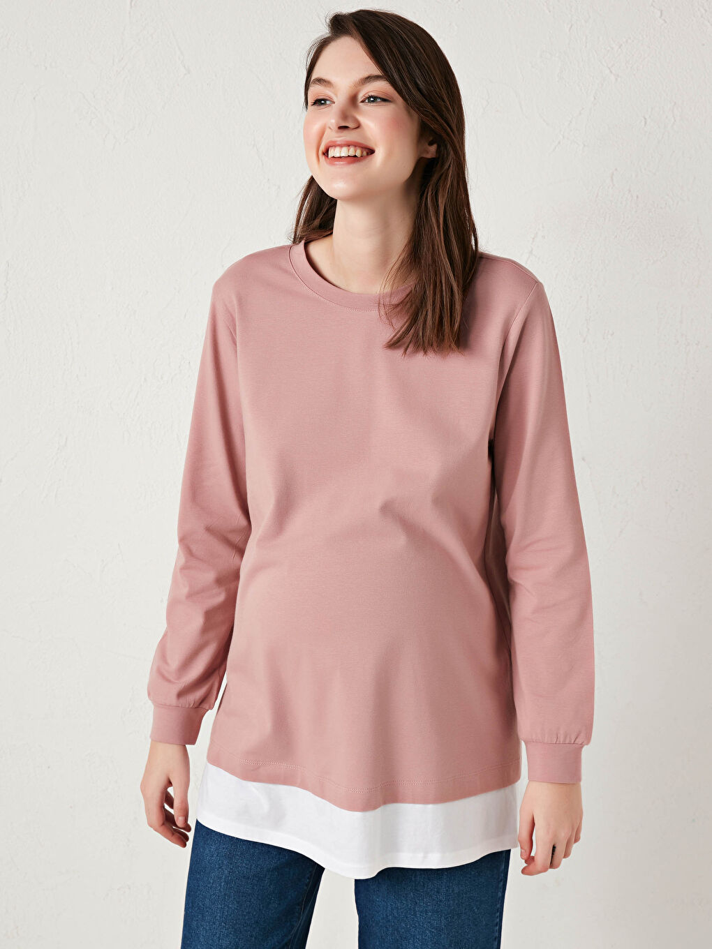 Crew Neck Regular Long Sleeve Maternity Tunic
