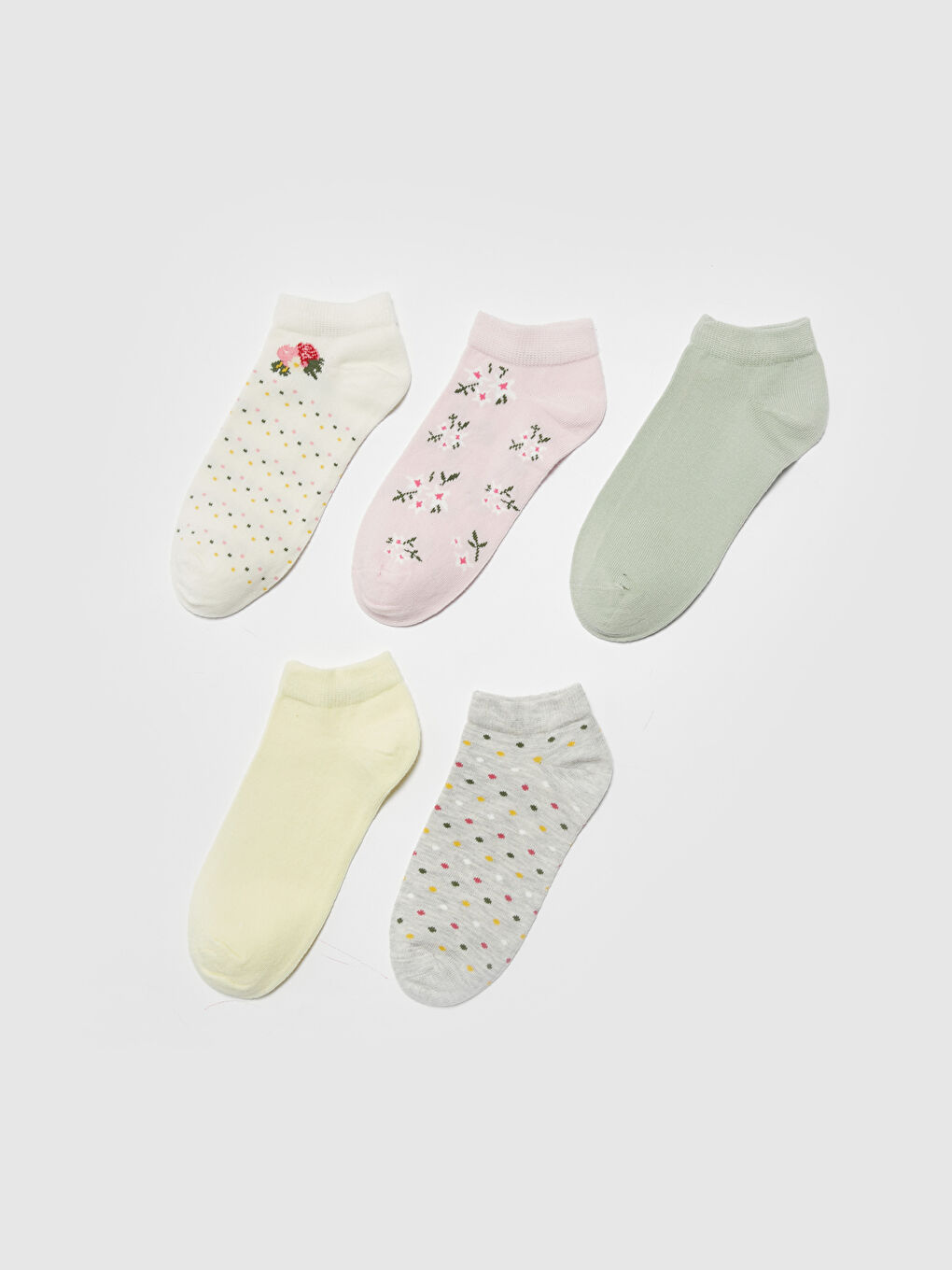 Patterned Cotton Women's Booties Socks 5 Pack-1