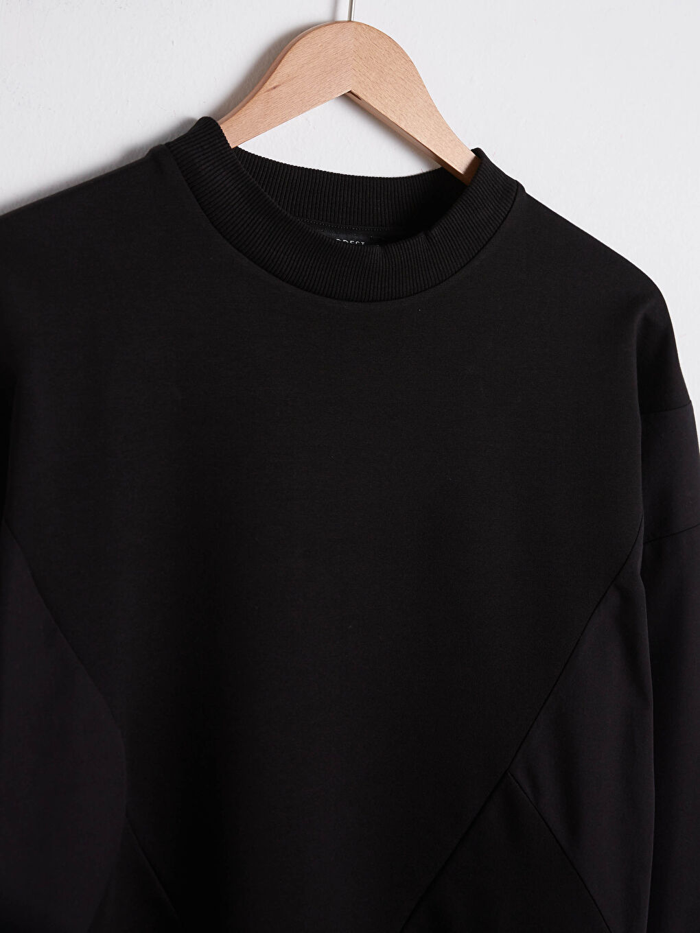 Siyah Bisiklet Yaka Oversize Kadın Sweatshirt Tunik-7