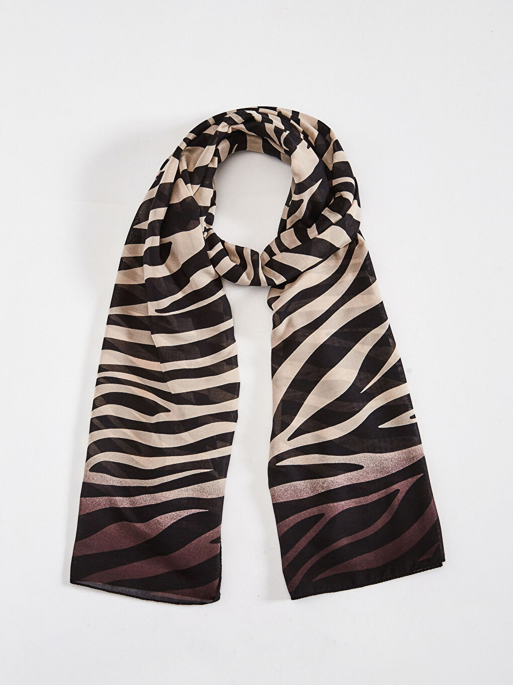 Siyah Zebra Desenli Şal-3