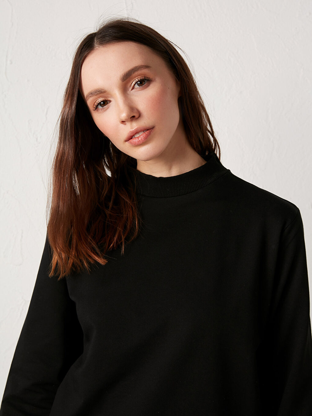 Neckband Cotton Women's Sweatshirt Tunic -S1DD19Z8-CVL