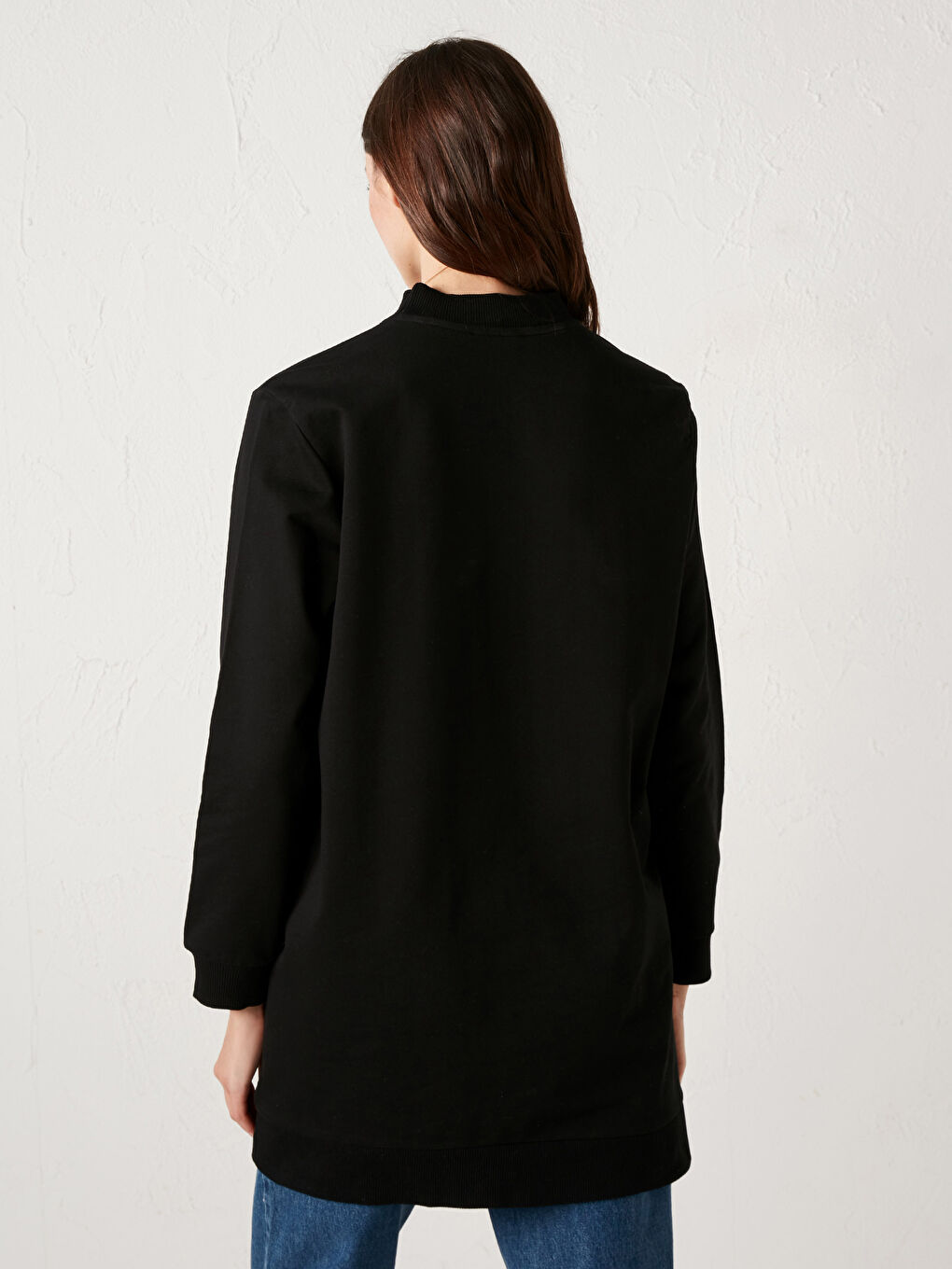 Neckband Cotton Women's Sweatshirt Tunic -S1DD19Z8-CVL