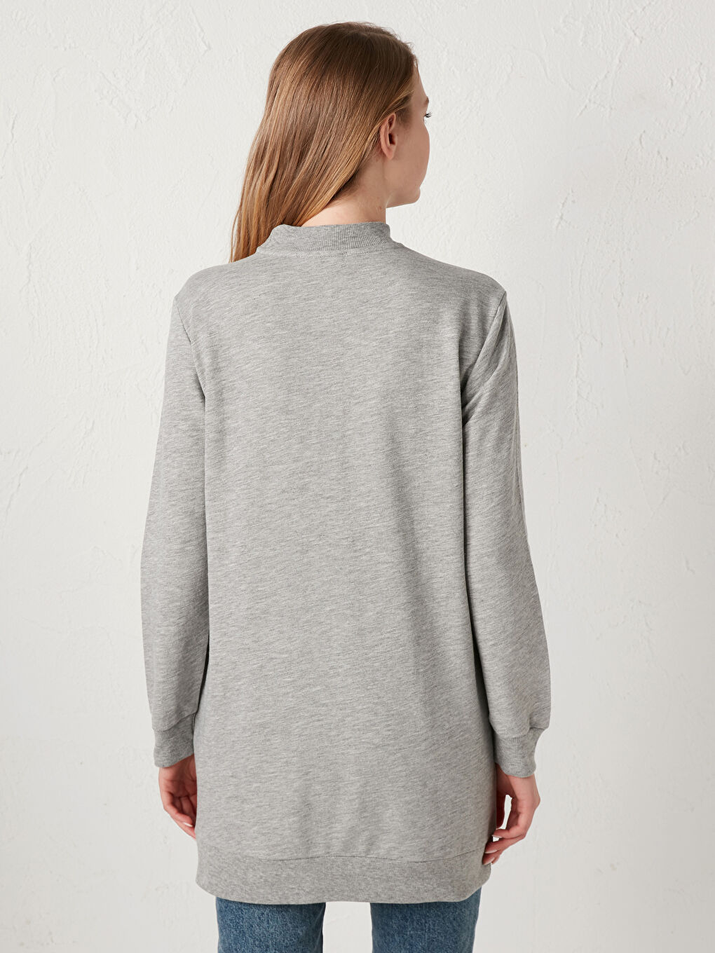 Neckband Cotton Women's Sweatshirt Tunic-4