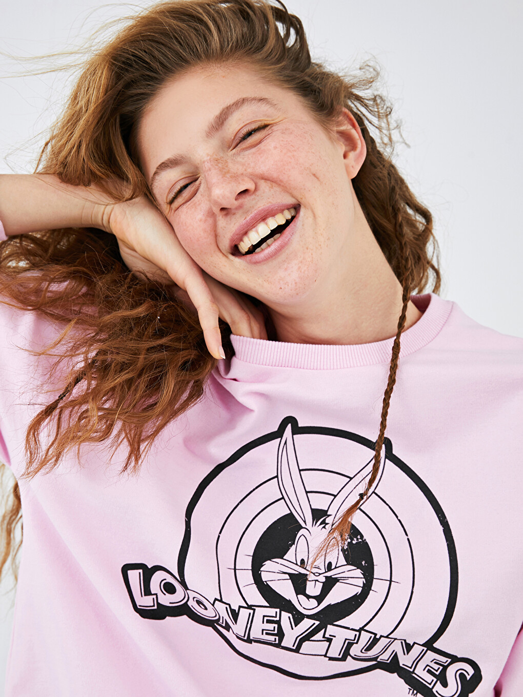 XSIDE Hanorac Crop cu Mânecă Lungă Imprimat Bugs Bunny Guler