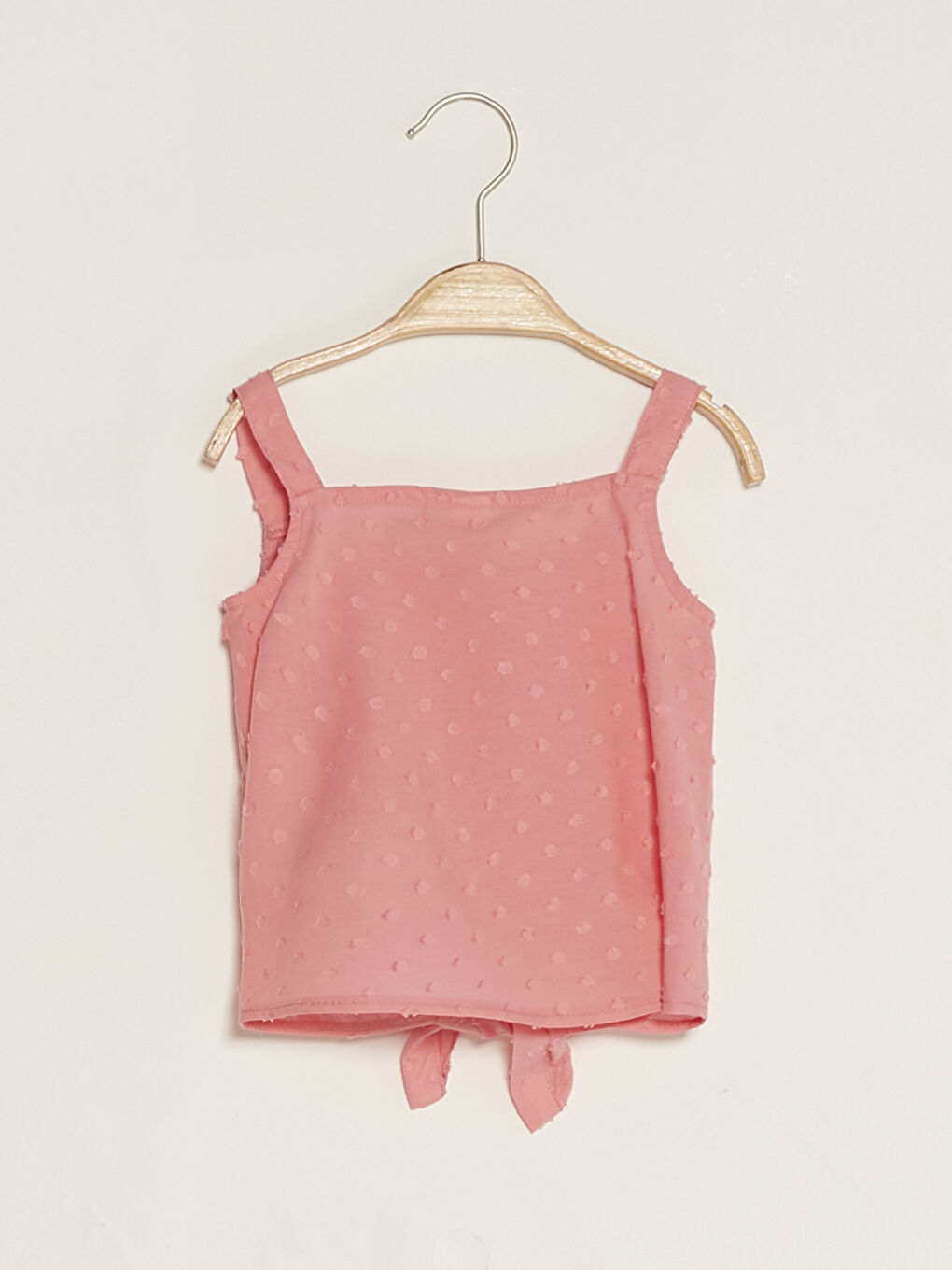 Pembe Kare Yaka Askılı Kız Bebek Gömlek-1