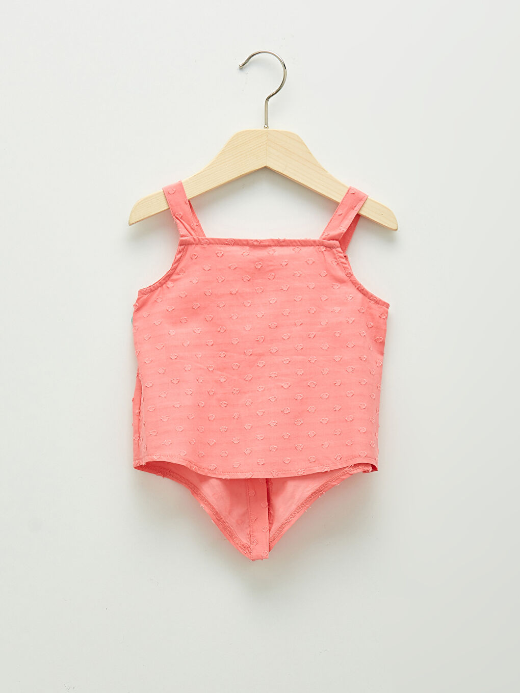 Pembe Kare Yaka Askılı Kız Bebek Gömlek-2