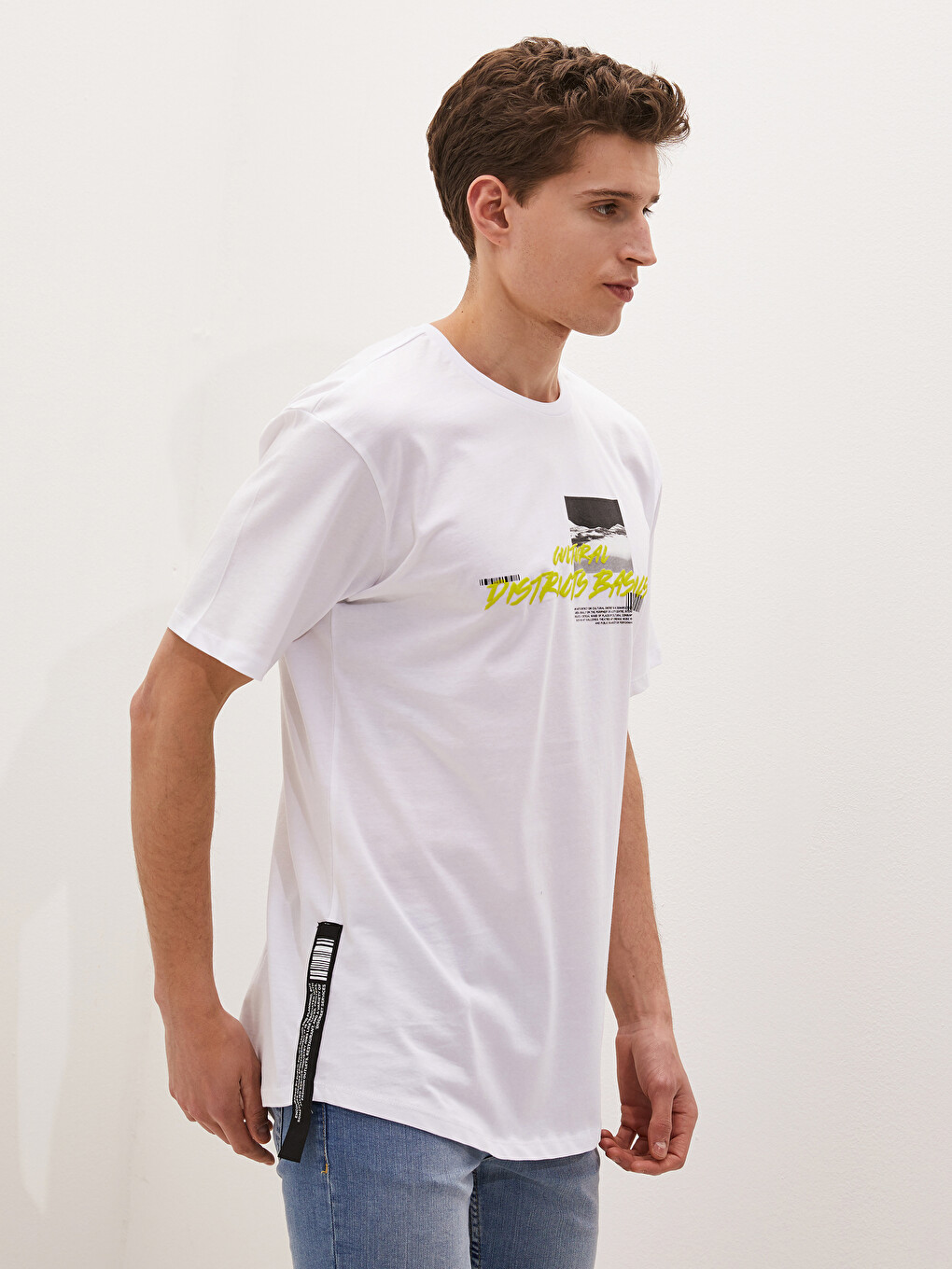 Crew Neck Short Sleeve Printed Combed Cotton Men's T-shirt-1