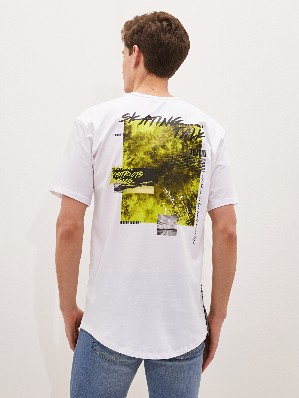 Crew Neck Short Sleeve Printed Combed Cotton Men's T-shirt-3